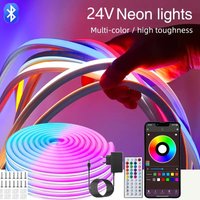 DC24V RGB LED Neon Lichterkette Farbwechsel Musik Sync App Steuerung 10M 20M 30M wasserdichte flexible Lampe für Heimdekoration