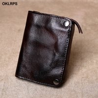Retro Pure Hand-Painted Genuine Leather Wallet, Superior Cowhide Bank Card Case, Key Pocket, Multi-Storage Functional Bag