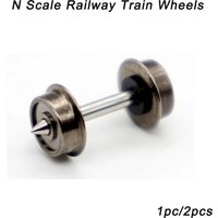 1Pc/2Pcs N Scale 1/160 Railway Train Wheels Model Modified Parts for Train Carriage Model Wheels Miniature Metal Universal