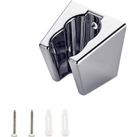 Silver Shower Head Holder | Wall Mount Bracket with Screws | 2 Card Slots | Universal Fit for Most Showers | Bathroom Accessory