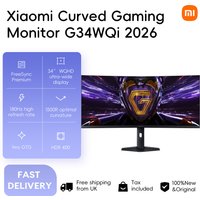 Xiaomi Curved Gaming Monitor G34WQi 2026, 34” WQHD Ultra-Wide Display HDR 400 180Hz 1ms GTG 1500R Optimal Curvature Freesync Premium Wide Colour Gamut