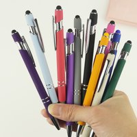 10/20/30 Pcs Random Color Ballpoint Pens Retractable Multipack 2 in 1 Pens Set with Stylus Tip Black Ink Funny Pens for Work