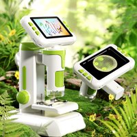 Kids Microscope 1600X 4 Inch LCD Screen Handheld Desktop Digital Microscope with LED Light for Education Kids Digital Microscope