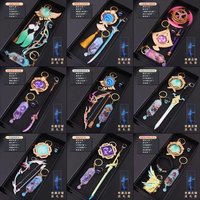 In stock Anime Keychain Genshin Impact Wanderer Xiao Hutao Box Gift Eye of God Prop Cosplay Accessories Halloween Toys