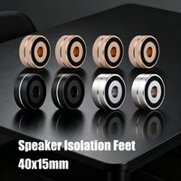 40x15mm CNC Machined Solid Aluminum Audio Equipment Turntable Speaker Isolation Feet with Non-Slip Rubber Rings for Speakers