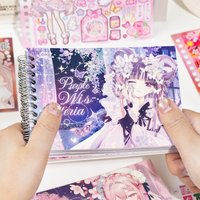 20sheets Kawaii Manga Girl Die Cutting Coil Stickers Book DIY Diary Album Scrapbook Aesthetics Stationery Stickers