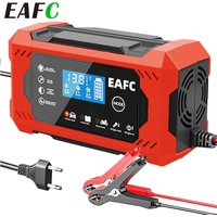 EAFC Car Smart Battery Charger 12V 6A Car and Motorcycle Battery Charging Device Lead-acid Battery Smart Repair LCD Display