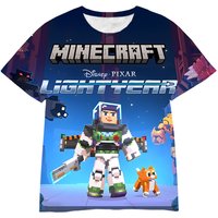 Summer Cute Boys Girls Building Blocks Cartoon T-shirt Boys T Shirt 3D Printed Casual Minecraft Popular Tops Inside Outside Mc