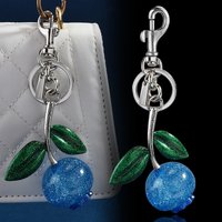 Blueberry Bag Charm Blueberry Keychain Charm Metal Accessory Sparkling Resin For Coach Purses Key Accessories Charm Keyring Gift
