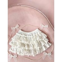 Sweet Lolita Style Vintage Cake Skirt Cute Lace Ruffles Mini Skirts Harajuku Y2k Princess Party Faldas Mujer Cosplay