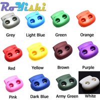 12 Pcs/Pack Mixed Colorful 5mm Hole Plastic Stopper Cord Lock Bean Toggle Clip Apparel Shoelace Sportswear Accessorie