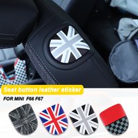 2PCS/SET For Mini Cooper F66 F67 Decorative Leather Sticker Car Rear Seat Back Handle Decal Protective Sticker Car Accessories