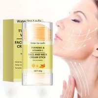 Turmeric Vitamin C Face Neck Cream Stick Contains Collagen, Hyaluronic Acid, Glycerin, Vitamin C-Moisturizing Cream, Suitable for Dry Skin, All Skin Types