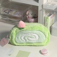 Swiss Roll Cake Plush Pencil Case, Large Capacity Creative Cute Pencil Pouch for School Supplies, Organizer Gift for Students