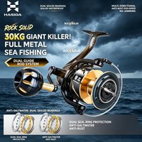 HASIDA Rock Solid Spinning Reel 8000 Full Metal 30kg Max Drag Heavy Duty Saltwater Big Game Fishing Reel