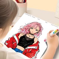 Kpop Girl Group Coloring Book, Comfortable Coloring Book, Painting Art Supplies, Men's and Women's Painting Picture Book, Gift, Christmas Gift