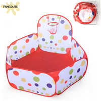 PANGDUBE 1.2m Hexagon Folding Baby Playpen Baby Safety Fence with Basketball Hoop Baby Activity Fence Kid Gift