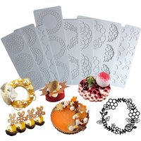 Guirlande feuilles conception cercle Texture sucre artisanat Silicone Pad Dessert décoration dentelle tapis gâteau moules croustillant puce chocolat moule