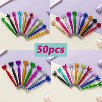 50pcs/lot Creative Cute Valentine's Day Flower Ballpoint Pen Butterfly Pens Star Flower School Office Gift Pens Student Supplies