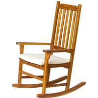 Acacia Wood Rocking Chair Outdoor Porch Rocker with Cushion Wooden Armchair for Patio, Garden, Balcony, Backyard, Living Room