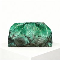 New Snake-patterned Pleated Pu Leather Luxury Evening Bag, Ladies' Clutch Bag, Suitable for Dates, Weddings, and Banquets 2026