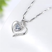 New 925 Sterling Silver Necklace Moissanite Heart Pendant for Women Fashion Noble Wedding Jewelry Party Gift Good Quality