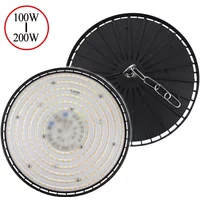 Dernières 100/150/200W 220V haute baie lumières UFO LED lumières chaudes/blanches entrepôt Garage lumières Super lumineux éclairage industriel chaud