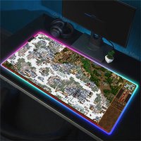 Large Desk Mat Heroes of Might and Magic 3 Map LED Gaming Mousepads PC Gamer XL Mousepad RGB Mouse Pad Luminous Mouses Mice Mats