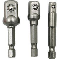 3pcs 1/4" 3/8" 1/2" Extension Drill Bits Bar Set Power Tools Chrome Vanadium Steel Socket Adapter Set Hex Shank