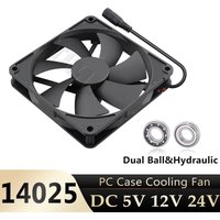 Gdstime 140MM PC Fan 14025 DC 5V 12V 24V Computer Case Cooling Fan USB 2PIN 140x25MM CPU Cooler Hydraulic/Ball PSU Power Fan