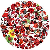 110Pcs Catoon Ladybug Graffiti Stickers Waterproof for Phone Luggage Water Bottle Skateboard Decoration