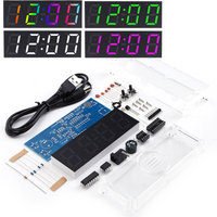 Colorful Digital Clock Electronic Kit Time Week Temp Date Display Electronical Clock Making Experiment Kit for Soldering Project