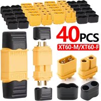 XT60H (XT60 Upgrade) Connectors, XT60H Male Female Bullet Connectors Plugs with Sheath for Lithium Battery RC Planes Car