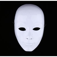 White Adult Mask Blank Male Mask Halloween Costume Unpainted Mask