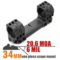 6 Mrad 20.6MOA Scope Mount Rings 1.54 inchs 21mm Picatinny Rails aluminium, AR15, one Piece 34mm 35mm Mount, Desert Black Color
