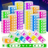 VIP Paper Wristbands for Events Waterproof Wrist Bands Identification Bracelets Neon Adhesive Event Arm Bands Party 50/100pcs