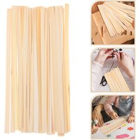 50pcs Bamboo Weaving Strips Diy Craft Kit For Handmade Fans Paintings Flat Bamboo Sticks For Crafts Webbing Stick Handicrafts