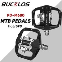 BUCKLOS Mountainbike-Pedale, 3, abgedichtetes Lager, PD-M680, Dual-Klick-Flach- und Festpedal, Aluminium-Fahrradpedale, passend für Shimano SPD