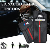 For BMW M X1 X2 X3 X5 X6 E46 E39 E90 E36E60 E34 E30 F30 Car Keys Case FOB Signal Blocker Bag RFID Shielding Key Credit Card Bag