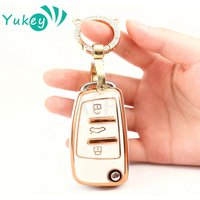 TPU Shell Fob for Audi A1 A3 A4 8P 8L 8V A5 B6 B7 A6 A7 C5 C6 Q3 Q5 Q7 4F S3 S4 S6 RS3 TT Car Flip Key Case Cover Protector