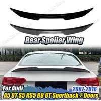 PSM Style Car Rear Trunk Lip Trim Tail Wing Body Kits Rear Spoiler For Audi A5 8T Coupe Sport S5 RS5 B8 8T 2 Doors 2007-2016