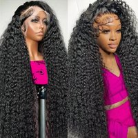 Deep Wave Frontal Wig Human Hair Lace Frontal Wig 30 32 34 Inch 13x4 HD Transparent Lace Frontal Wig Deep Wave Lace Front Wig