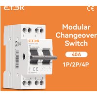 ETEK MTS Dual Power Manual Transfer Switch Din Rail Modular Changeover Switch Interlock Circuit Breaker 1P 2P 4P EKCS101