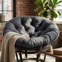 Waterproof Hanging Rocking Papaya Chair With Integrated Round Seat Cushion And Lumbar Pad For Outdoor Indoor Patio For Adults