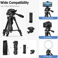 Mini Magnetic Selfie Stick Tripod with Strong Magnet, 4-Leg Aluminum Alloy Phone Stand, Portable Travel Concert Vlog Holder for