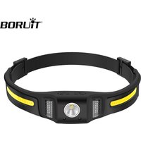BORUiT GT30 LED-Mini-Stirnlampe mit Bewegungsmelder, Typ C, wiederaufladbar, Arbeitslicht, Scheinwerfer, Speicher, wasserdicht, Camping-Stirnlampe