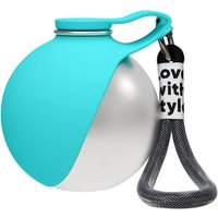 Stainless Steel Dog Water Bottle with Silicone Feeding Bowl, 285ml Leak-Proof Design for Outdoor Walking Ideal-for Dogs and Cats
