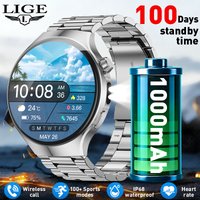 2026 New Sport Smartwatch 1000mAh Battery Bluetooth Call 1.67" HD Screen LED Flashlight Heart Rate Monitor Smart Watch Men Women