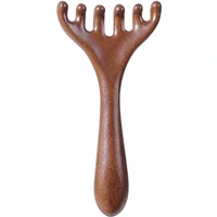 Wooden Meridian Massage Comb Anti-static 6-Claw Head Massager Promote Blood Circulation Body BGua Sha Tool Head Massage Brush
