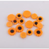 10pcs/lot Sunflower Flower Resin Charms Daisy Flower Pendant DIY Necklace Earring Bracelet Jewelry Findings Accessories